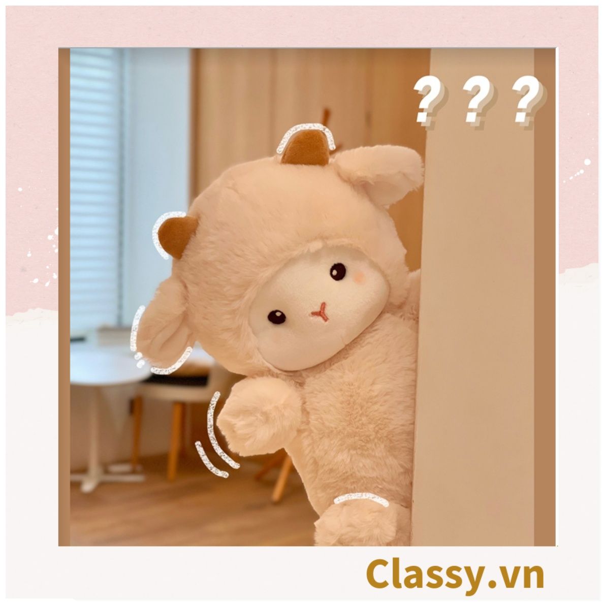 Classy Cừu bông màu trắng kích thước 25CM siêu êm siêu mịn chất liệu bông cao cấp B1783