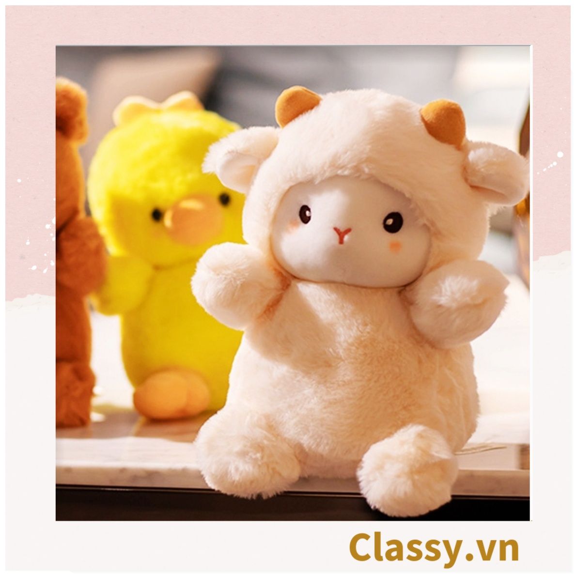 Classy Cừu bông màu trắng kích thước 25CM siêu êm siêu mịn chất liệu bông cao cấp B1783