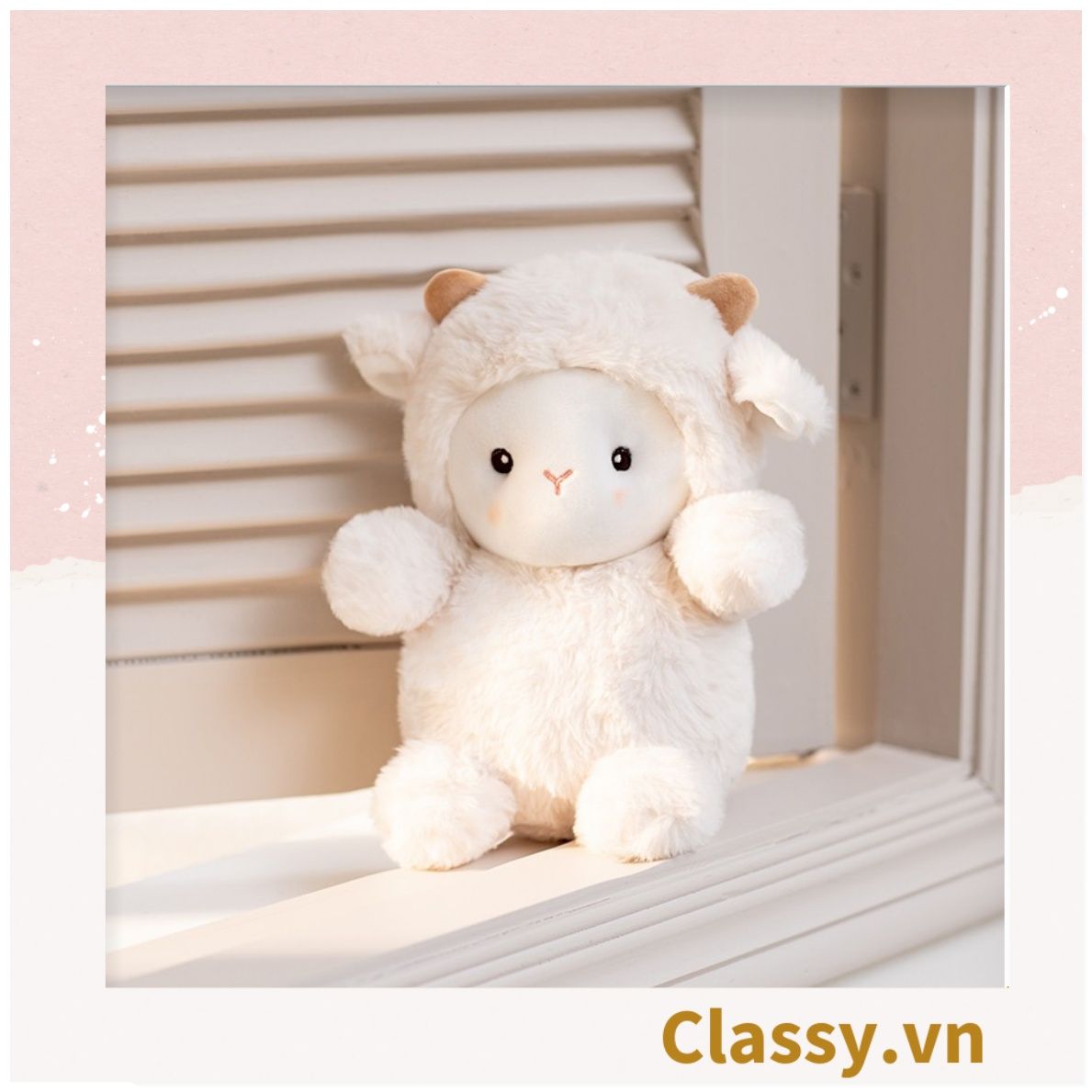Classy Cừu bông màu trắng kích thước 25CM siêu êm siêu mịn chất liệu bông cao cấp B1783