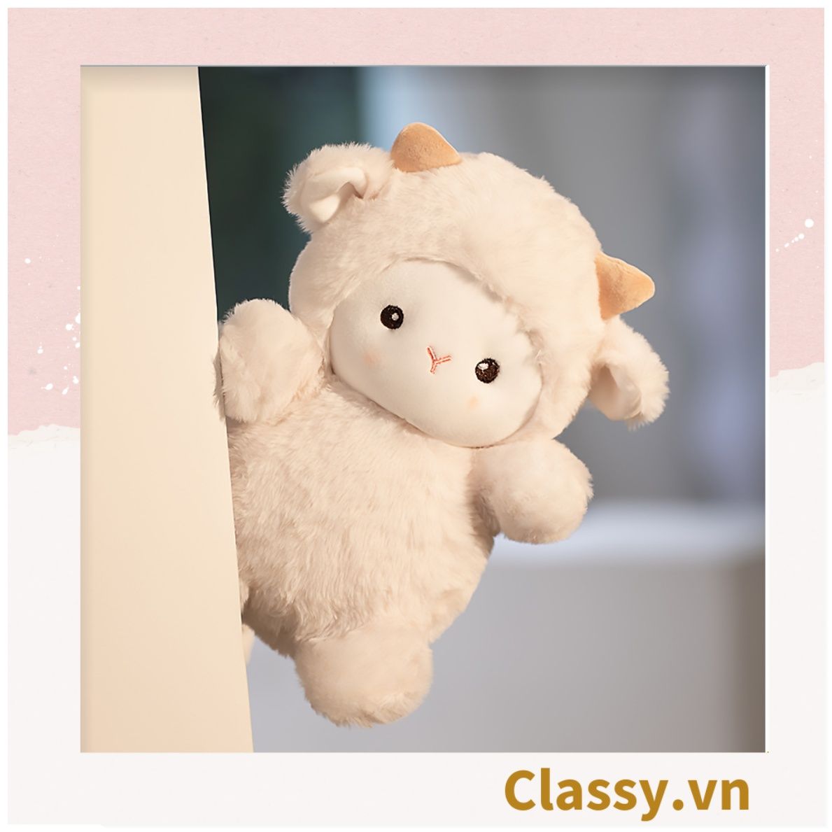 Classy Cừu bông màu trắng kích thước 25CM siêu êm siêu mịn chất liệu bông cao cấp B1783