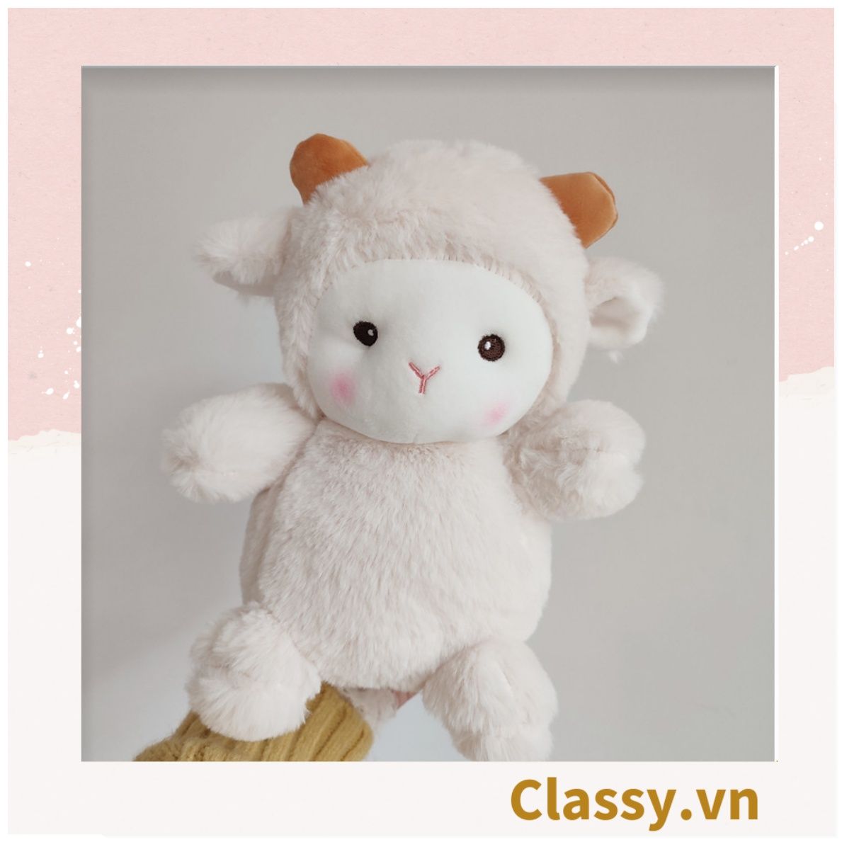 Classy Cừu bông màu trắng kích thước 25CM siêu êm siêu mịn chất liệu bông cao cấp B1783