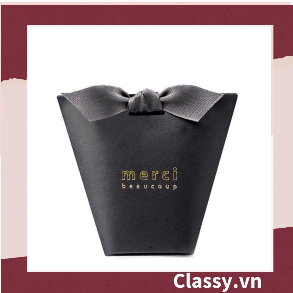 Túi giấy đựng quà Mini (đã bao gồm nơ) đơn sắc dễ thương 5.7x 6x10cm đựng son, trang sức, nước hoa làm quà tặng Q552