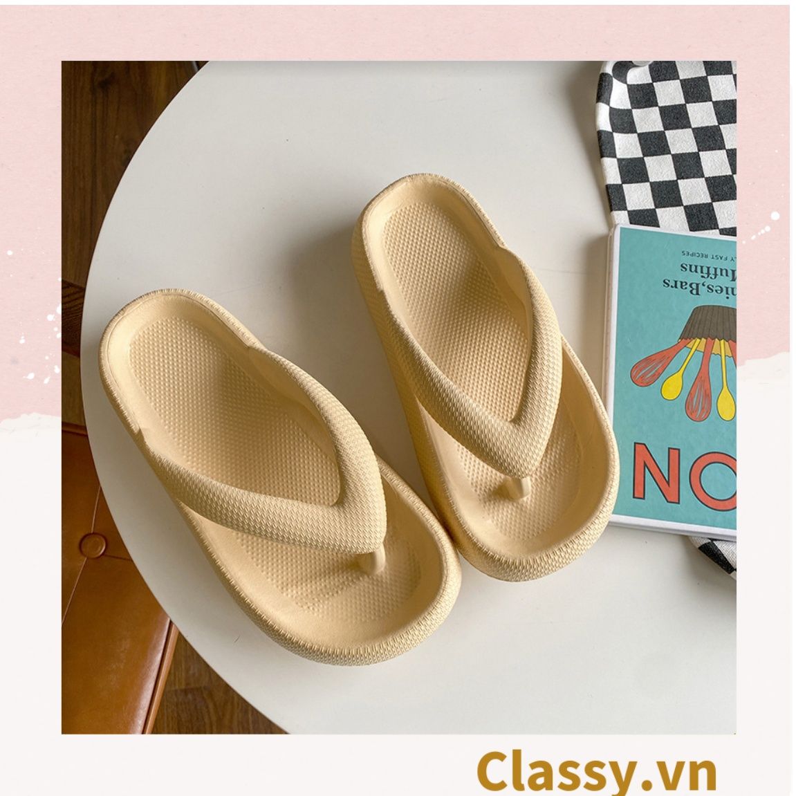 Dép nam nữ xỏ ngón đế mềm chống trượt, chất liệu EVA, màu sắc dễ thương thích hợp mang trong nhà và ngoài trời G1063