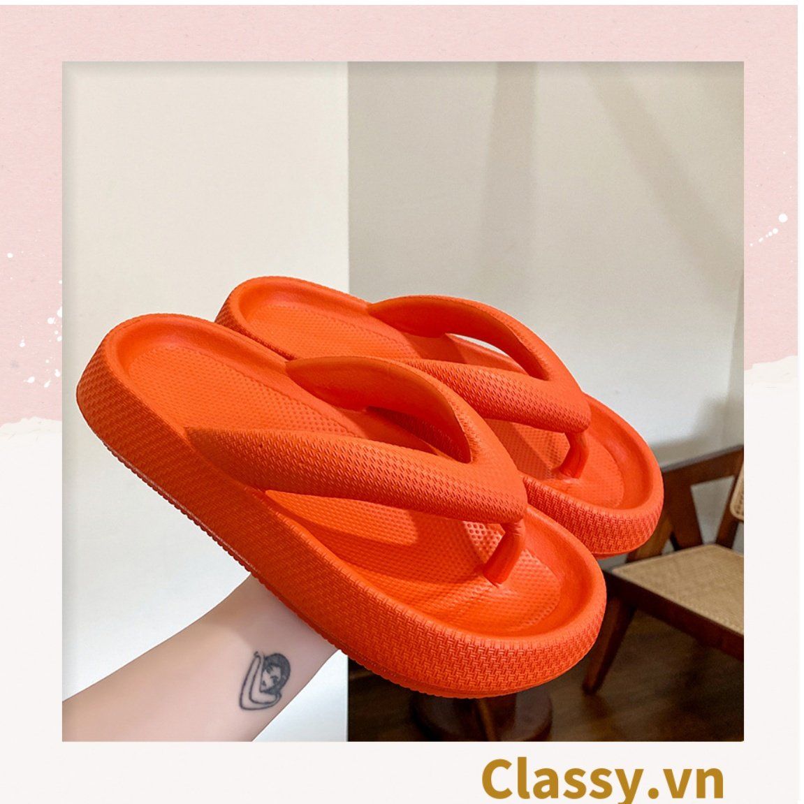 Dép nam nữ xỏ ngón đế mềm chống trượt, chất liệu EVA, màu sắc dễ thương thích hợp mang trong nhà và ngoài trời G1063