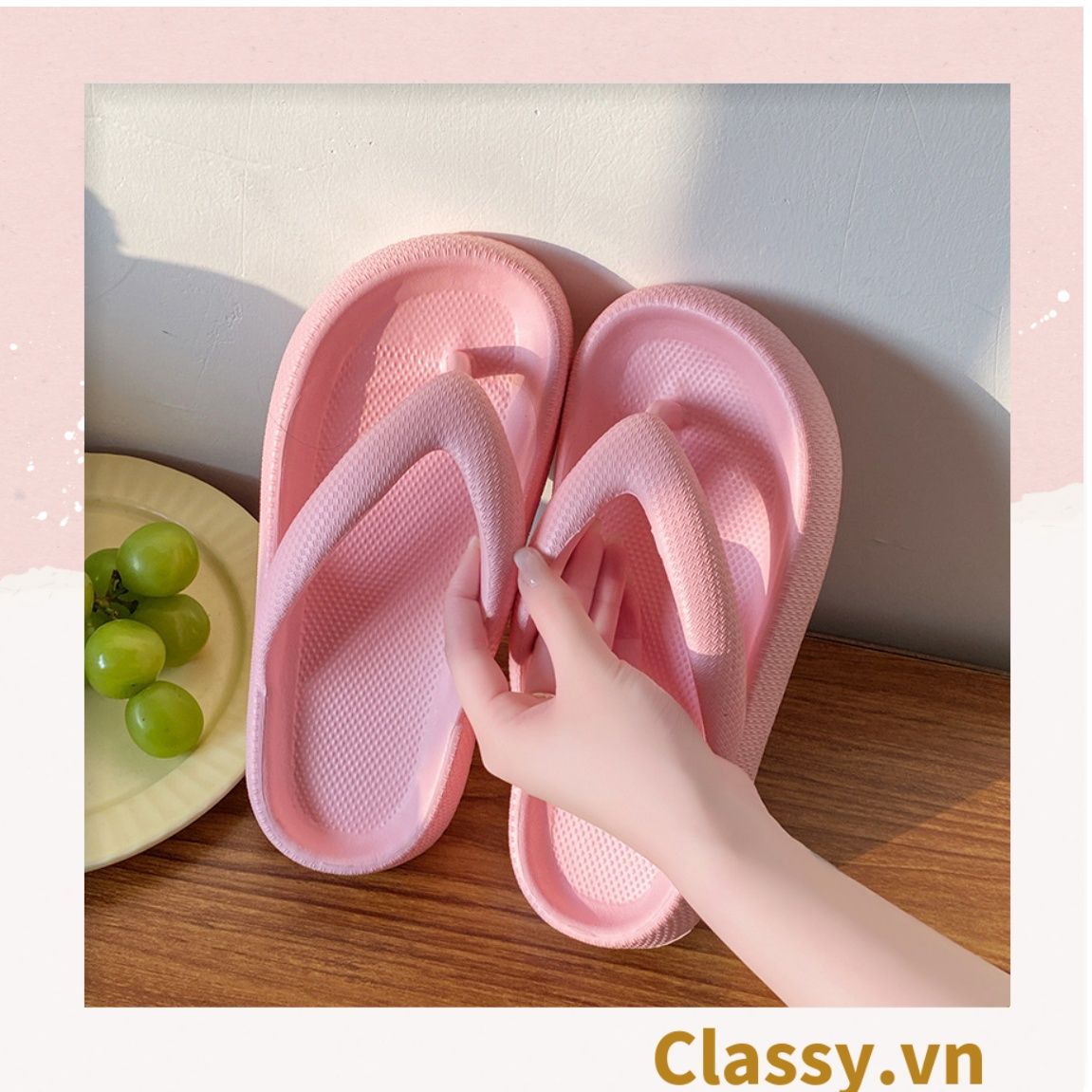 Dép nam nữ xỏ ngón đế mềm chống trượt, chất liệu EVA, màu sắc dễ thương thích hợp mang trong nhà và ngoài trời G1063