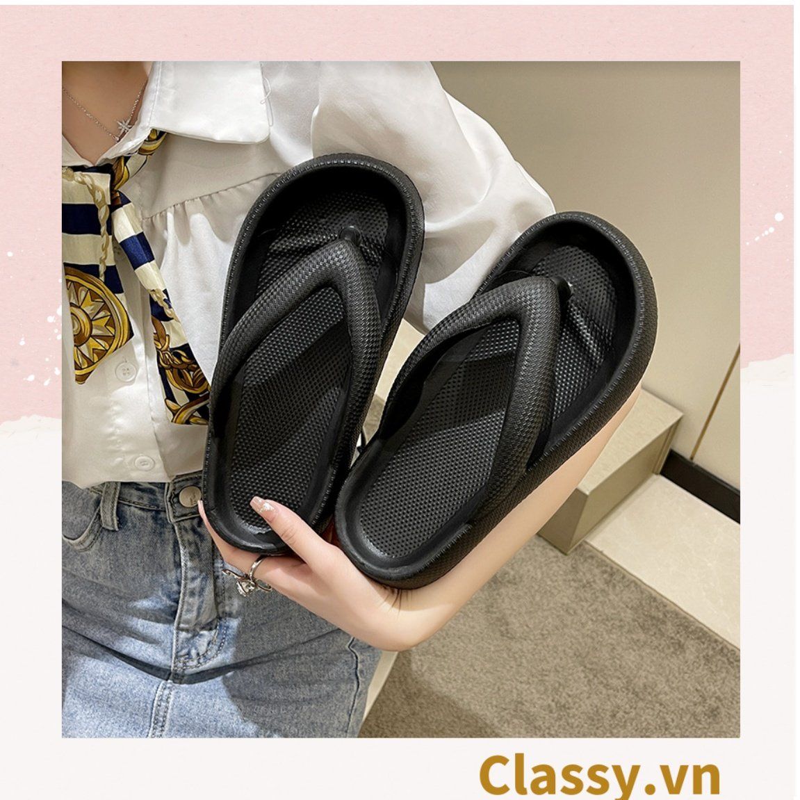 Dép nam nữ xỏ ngón đế mềm chống trượt, chất liệu EVA, màu sắc dễ thương thích hợp mang trong nhà và ngoài trời G1063
