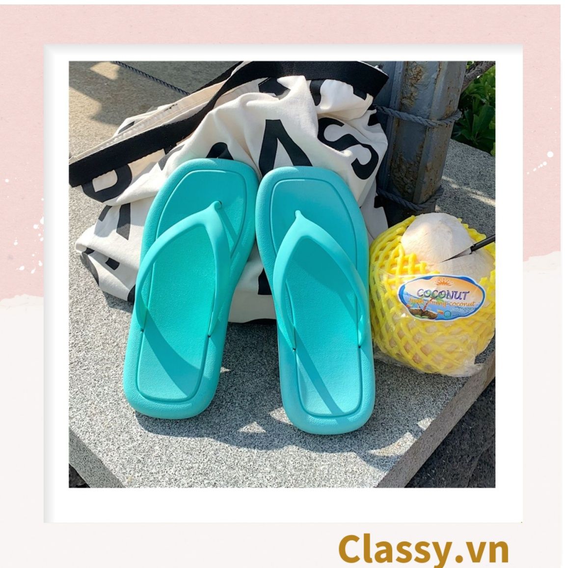 Dép nam nữ xỏ ngón đế mềm chống trượt, phong cách vintage hàn quốc, thích hợp mang trong nhà và ngoài trời G1112