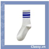  Classy Tất cổ cao, vớ cổ cao màu xanh họa tiết vui nhộn, chất cotton siêu êm G1346 