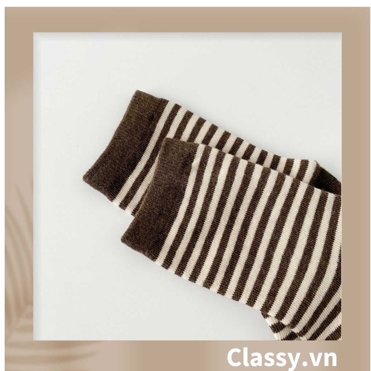 Classy Tất cổ cao, vớ cổ cao sọc nhỏ nhiều màu cho bạn lựa chọn G1348