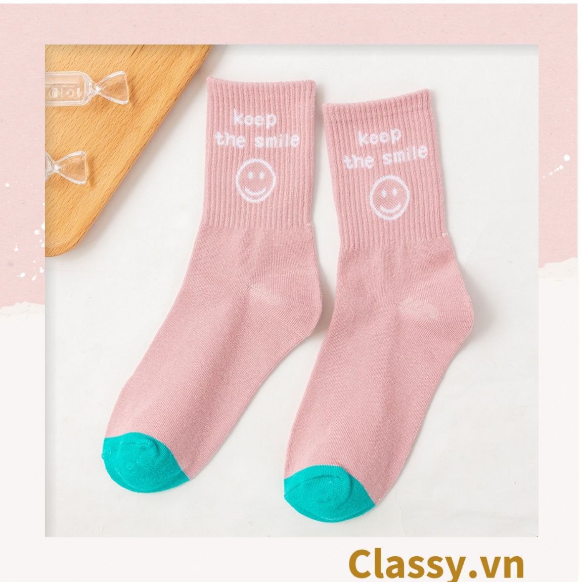  Classy Tất cổ cao, vớ cổ cao ngày mới vui vẻ, chất cotton siêu êm chân G1349 