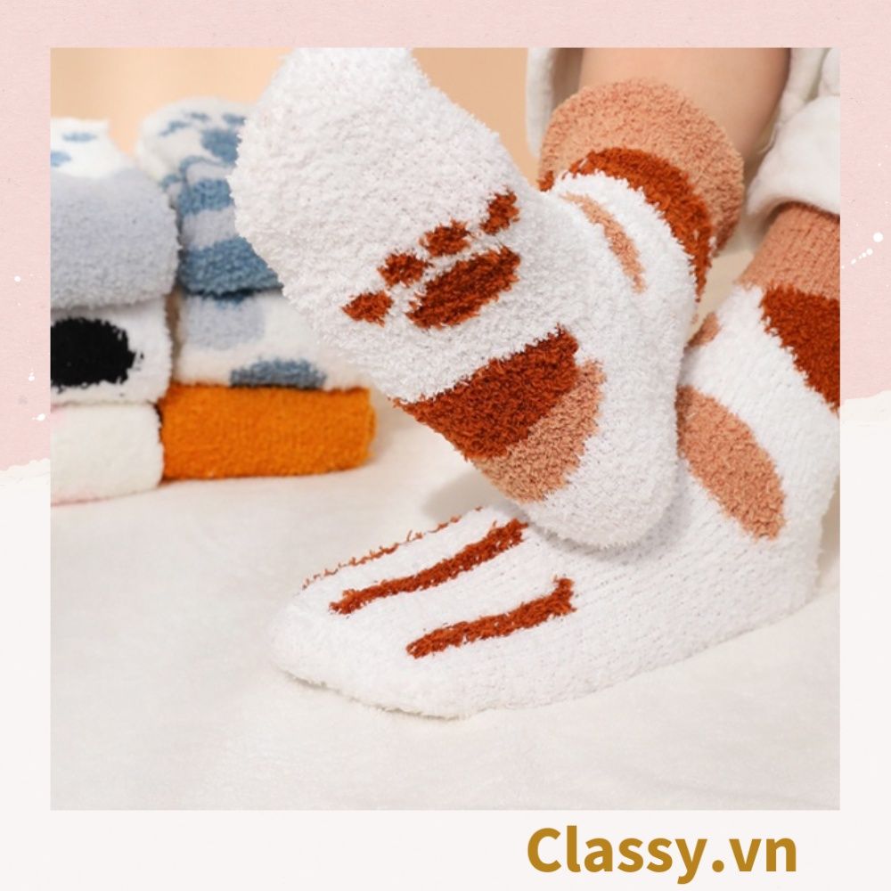 Classy Tất bông cổ cao, vớ bông cổ cao, chất dày dặn siêu ấm siêu êm G1352