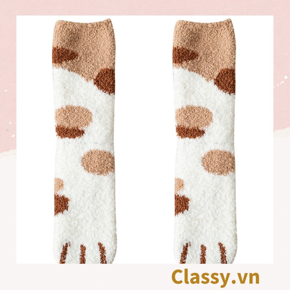 Classy Tất bông cổ cao, vớ bông cổ cao, chất dày dặn siêu ấm siêu êm G1352