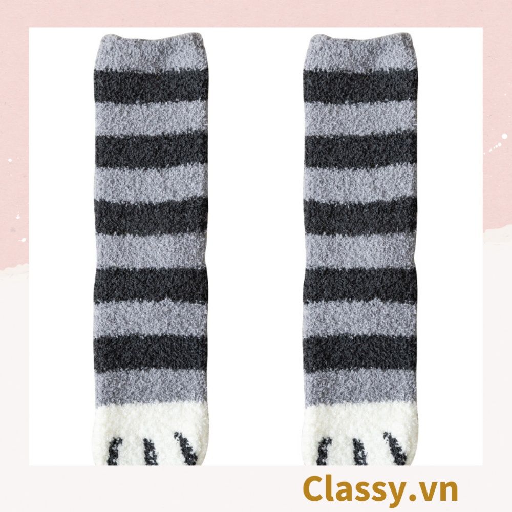Classy Tất bông cổ cao, vớ bông cổ cao, chất dày dặn siêu ấm siêu êm G1352