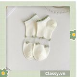  Classy Tất mỏng phối ren mix họa tiết ngẫu nhiên G1389 