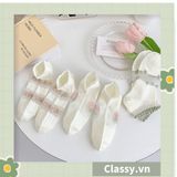  Classy Tất mỏng phối ren mix họa tiết ngẫu nhiên G1389 