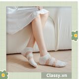  Classy Tất mỏng phối ren mix họa tiết ngẫu nhiên G1389 