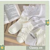  Classy Tất mỏng phối ren mix họa tiết ngẫu nhiên G1389 