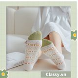  Classy Tất mỏng phối ren mix họa tiết ngẫu nhiên G1389 