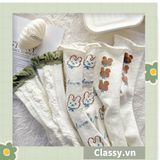  Classy Tất cổ cao, vớ cổ cao tai bèo chất liệu cotton nhiều họa tiết G1390 - G1391 - G1392 - G1393 