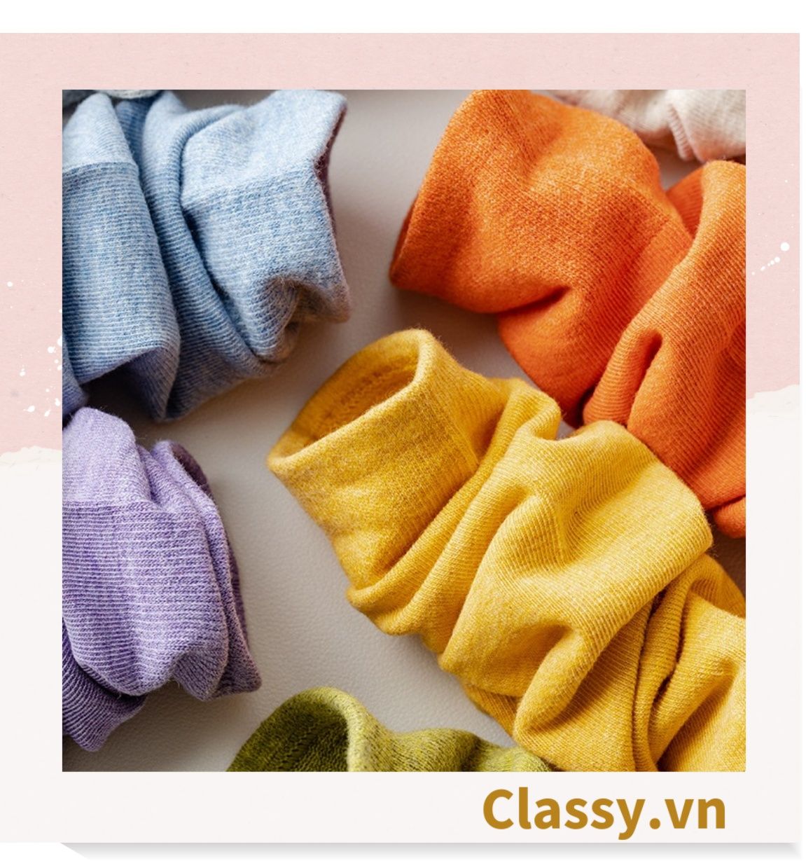 Classy Combo 2 đôi tất cotton cổ cao trơn nhiều màu G1401