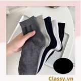  Classy Tất cổ cao, vớ cổ cao chất liệu dệt kim, vải trơn 4 mùa màu basic G1405 