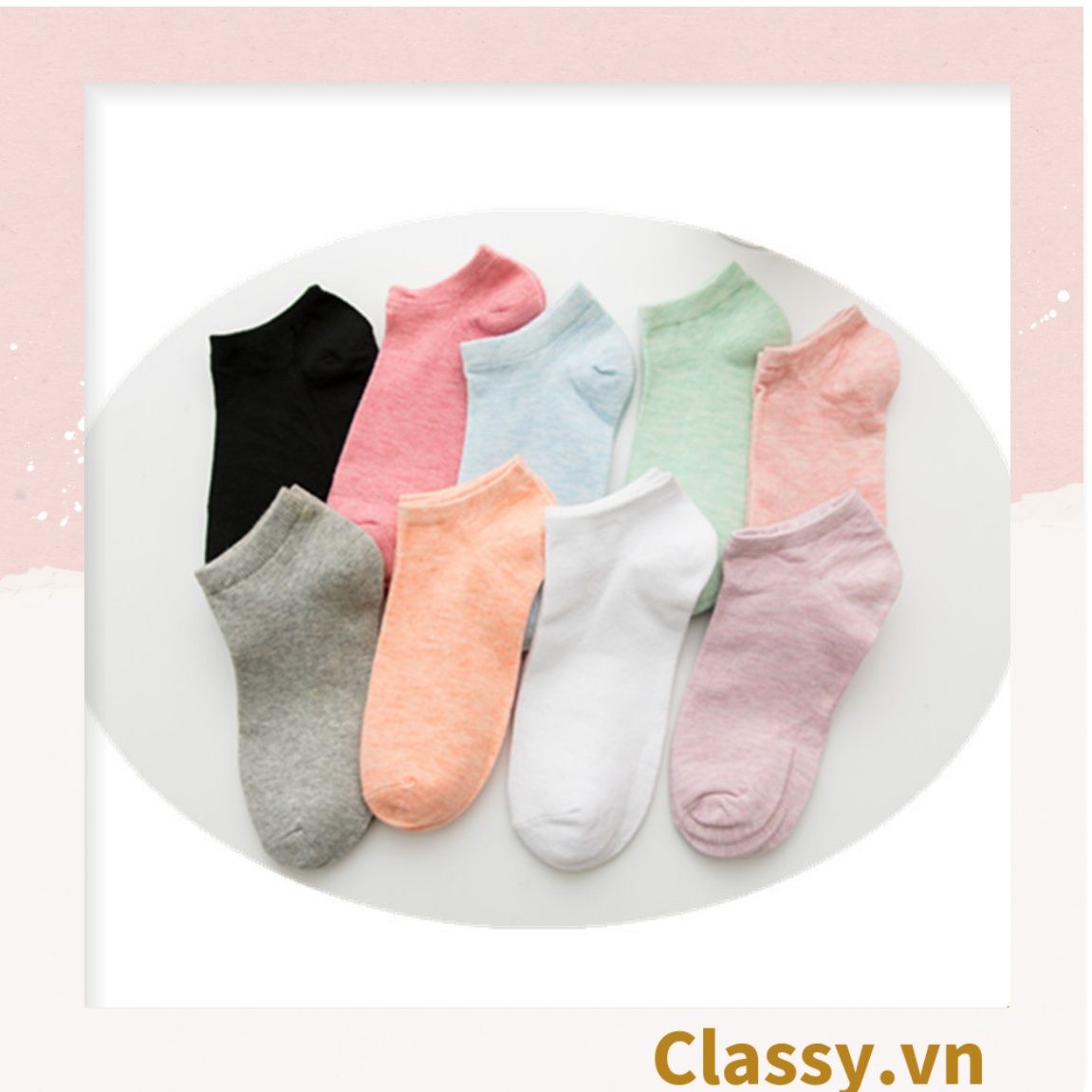 Classy Tất cổ ngắn, vớ cổ ngăn cotton dày dặn, phù hợp cả nam và nữ G1406