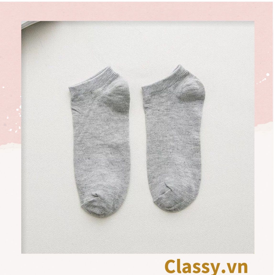 Classy Tất cổ ngắn, vớ cổ ngăn cotton dày dặn, phù hợp cả nam và nữ G1406
