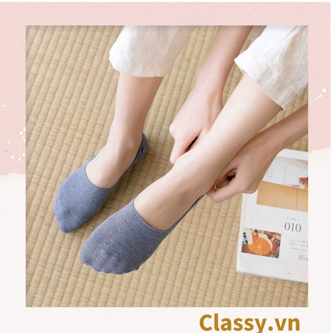 Classy Tất cổ ngắn, vớ cổ ngăn cotton dày dặn, phù hợp cả nam và nữ G1406