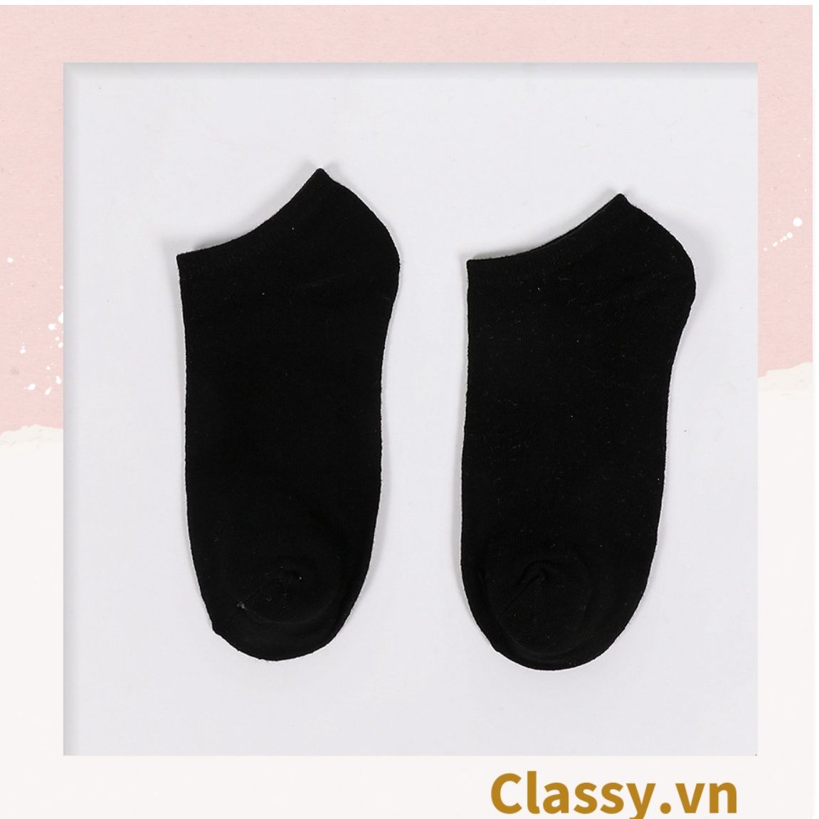 Classy Tất cổ ngắn, vớ cổ ngăn cotton dày dặn, phù hợp cả nam và nữ G1406