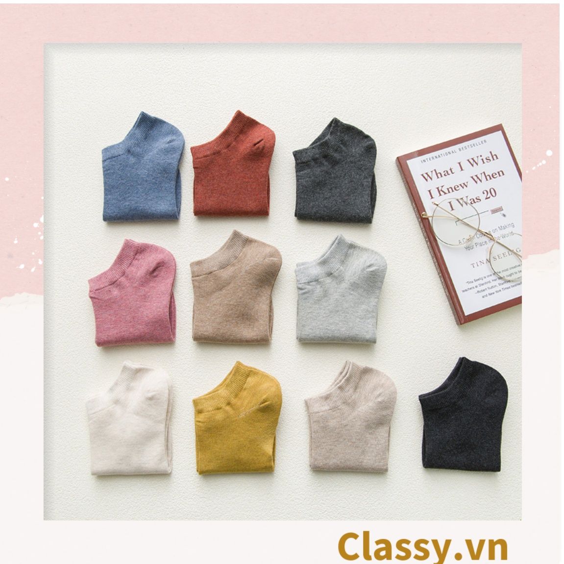 Classy Tất cổ ngắn, vớ cổ ngăn cotton dày dặn, phù hợp cả nam và nữ G1406