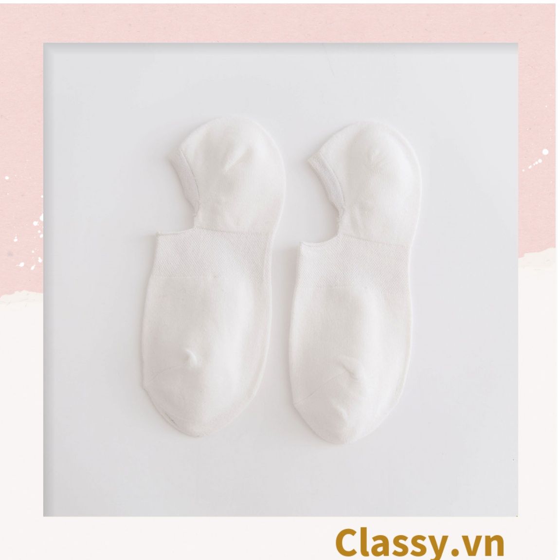 Classy Tất cổ ngắn, vớ cổ ngắn cotton trơn nhiều màu pastel G1427