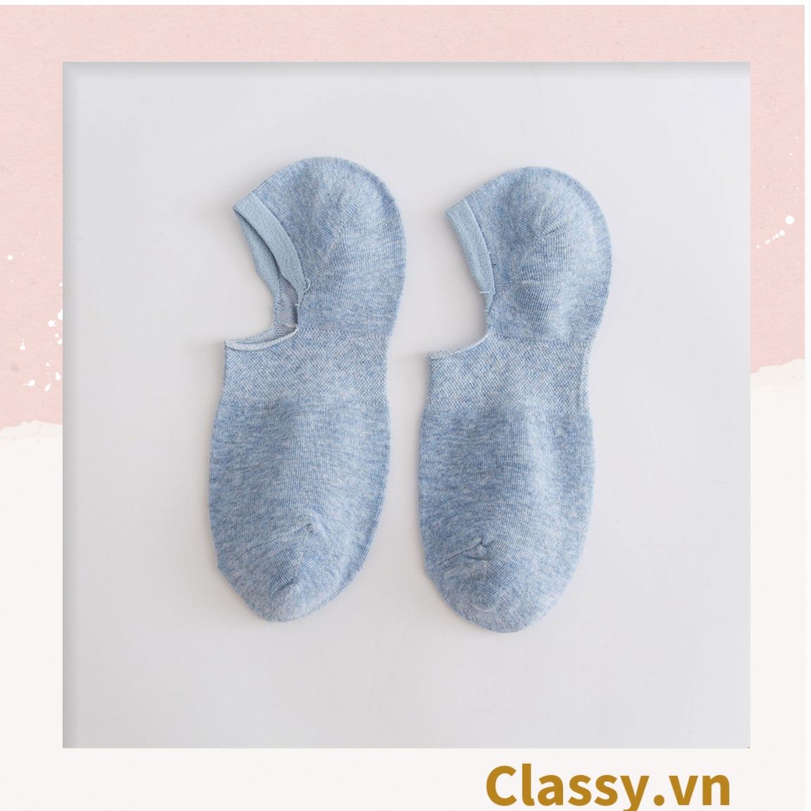 Classy Tất cổ ngắn, vớ cổ ngắn cotton trơn nhiều màu pastel G1427