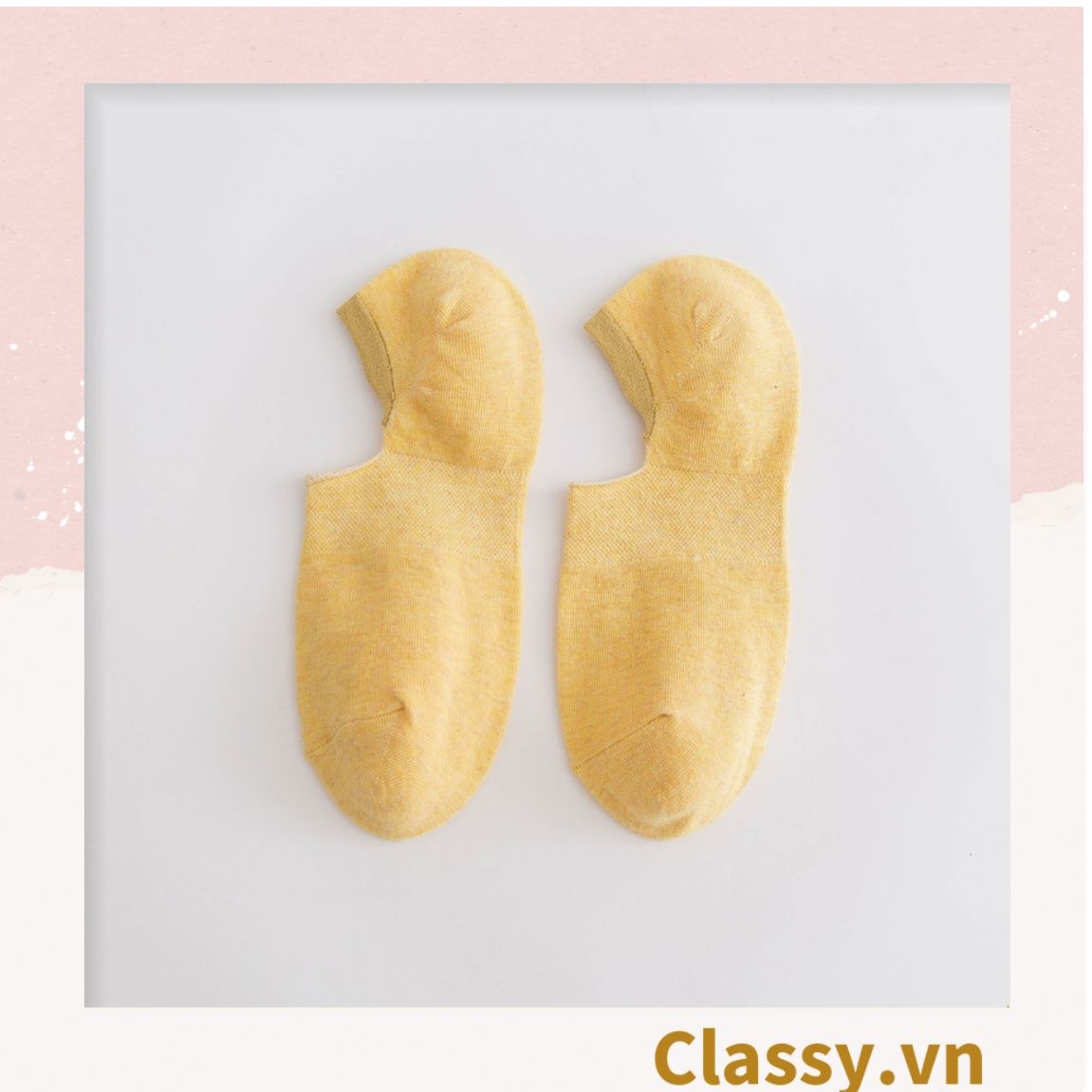 Classy Tất cổ ngắn, vớ cổ ngắn cotton trơn nhiều màu pastel G1427