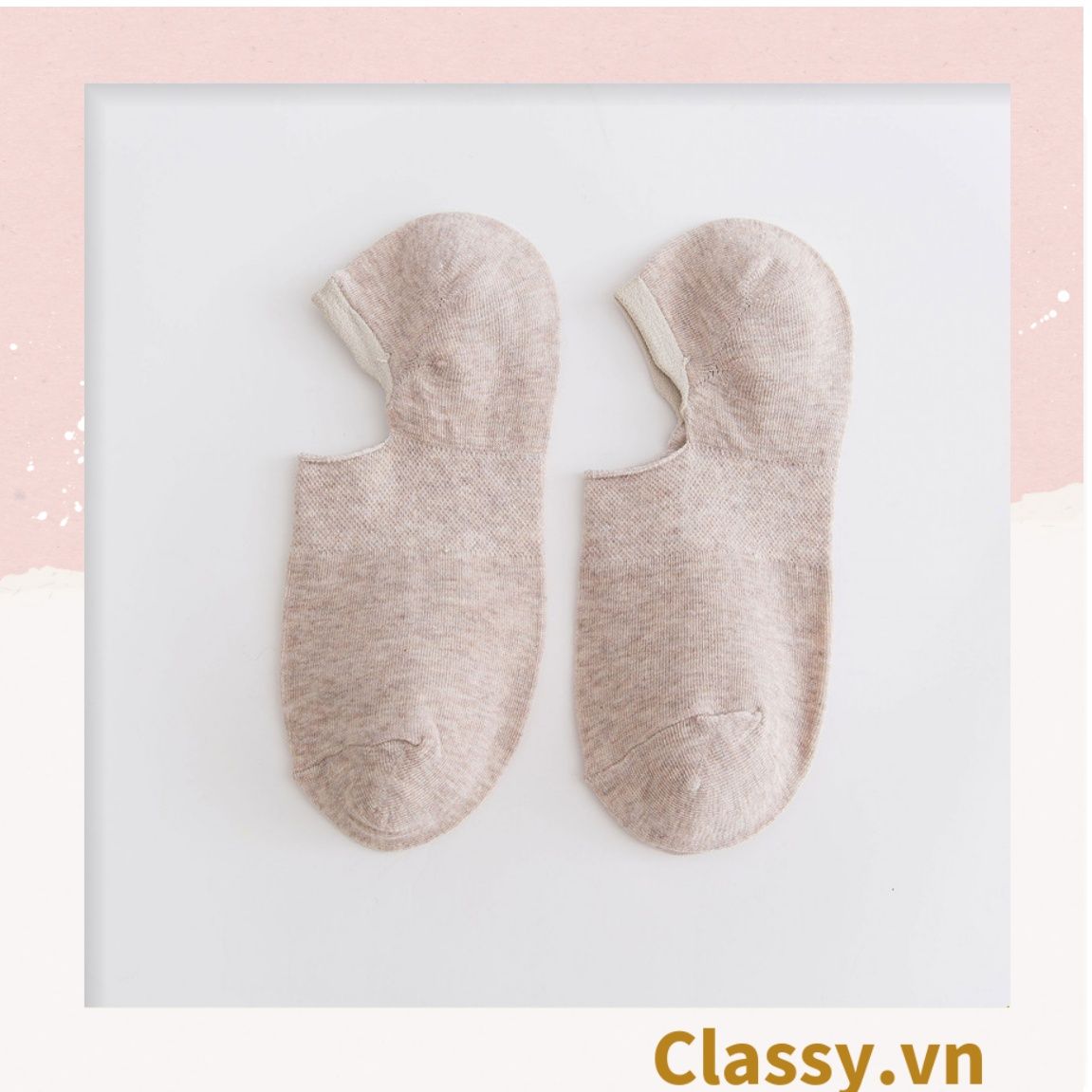 Classy Tất cổ ngắn, vớ cổ ngắn cotton trơn nhiều màu pastel G1427