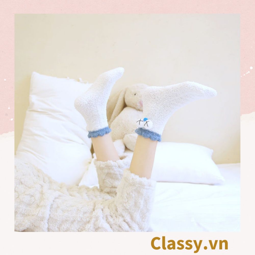 Classy Tất bông cổ cao, vớ bông cổ cao siêu giữ ấm, họa tiết ngộ nghĩnh G1428