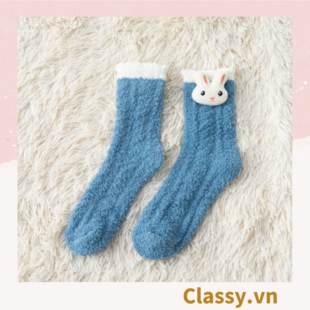 Classy Tất bông cổ cao, vớ bông cổ cao siêu giữ ấm, họa tiết ngộ nghĩnh G1428