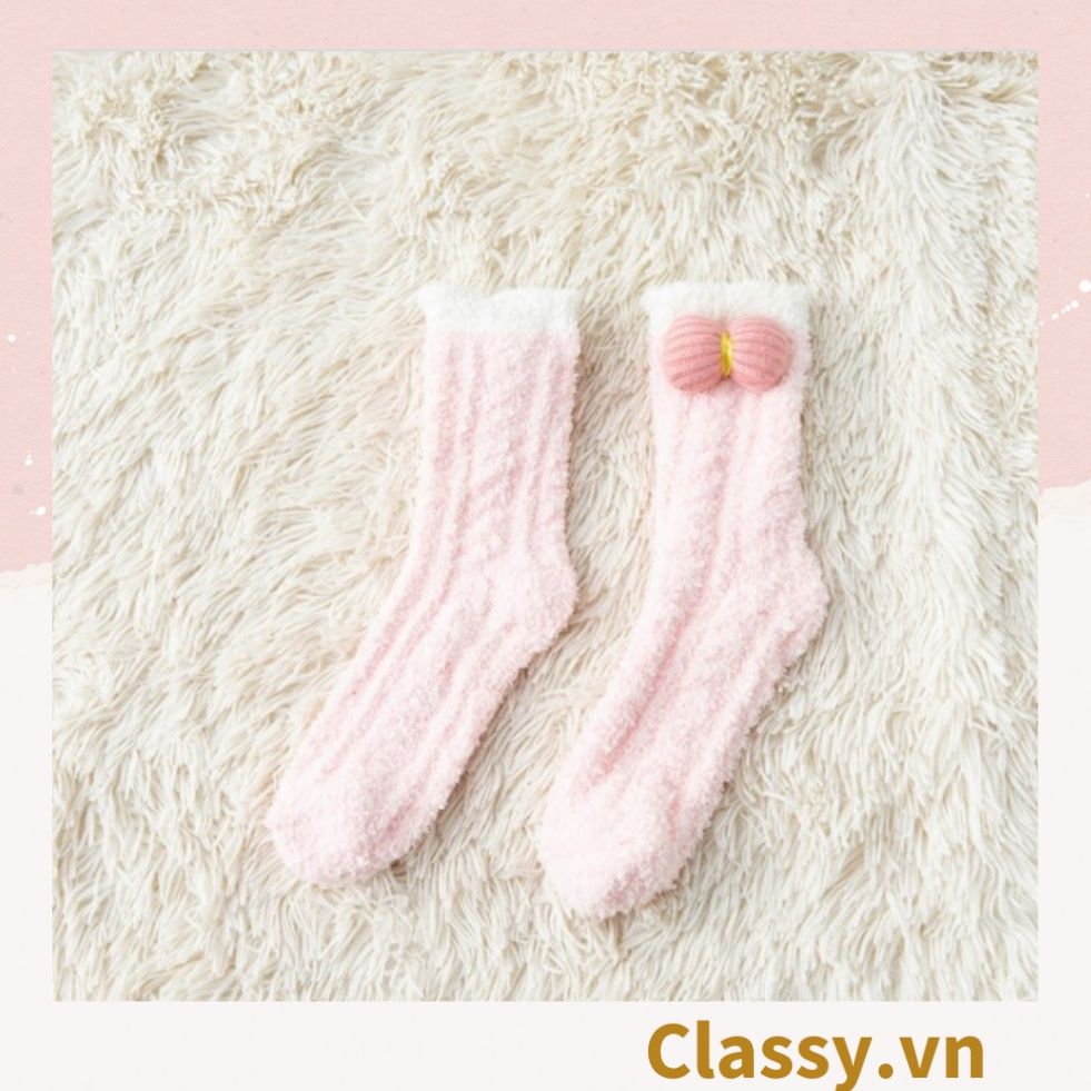 Classy Tất bông cổ cao, vớ bông cổ cao siêu giữ ấm, họa tiết ngộ nghĩnh G1428