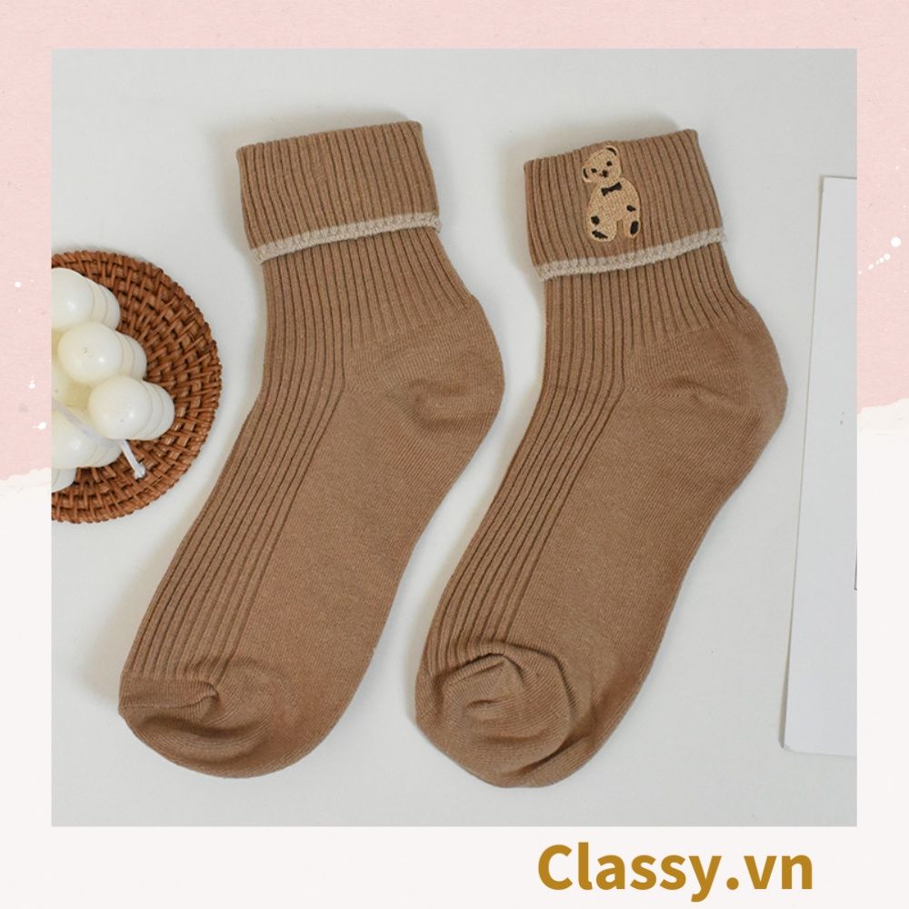  Classy Tất cổ cao, vớ cổ cao với đường gân ôm chân, nhiều màu phong cách hàn quốc G1430 