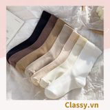  Classy Tất cổ cao, vớ cổ cao với đường gân ôm chân, nhiều màu phong cách hàn quốc G1430 