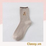  Classy Tất cổ cao, vớ cổ cao với đường gân ôm chân, nhiều màu phong cách hàn quốc G1430 