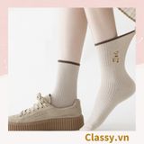  Classy Tất cổ cao, vớ cổ cao với đường gân ôm chân, nhiều màu phong cách hàn quốc G1430 