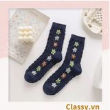  Classy Tất cổ cao, tất cổ ngắn màu trung trính, họa tiết hàng bông chạy dọc thân độc đáo G1431 - G1453 