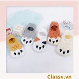  Classy Tất cổ ngắn, vớ cổ ngắn cotton họa tiết bàn chân phối hai màu dễ thương G1434 