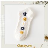  Classy Tất cổ cao, tất cổ ngắn màu trung trính, họa tiết hàng bông chạy dọc thân độc đáo G1431 - G1453 