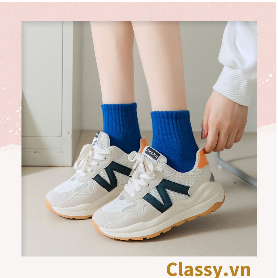 Classy Tất cổ cao, vớ cổ cao màu trơn, có bo chun phần cổ, siêu êm chân G1471