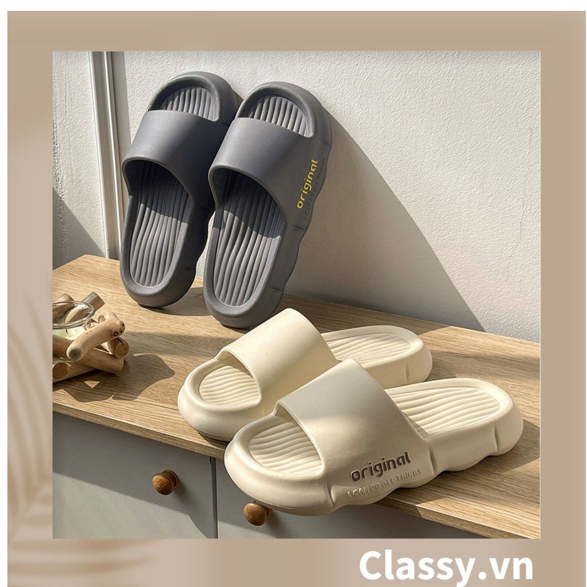 Classy Dép nữ quai ngang đế cao đi trong nhà nữ quai ngang đế cao chất liệu eva chống ngấm nước G1701