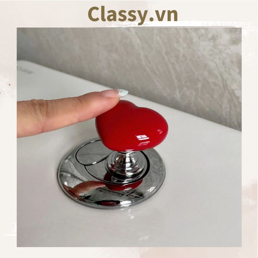  Combo 2 Nút bấm bồn cầu, tay nắm cửa, bồn rửa mặt hình tình yêu nút sáng tạo bồn cầu phòng tắm nút thời trang PK1841 