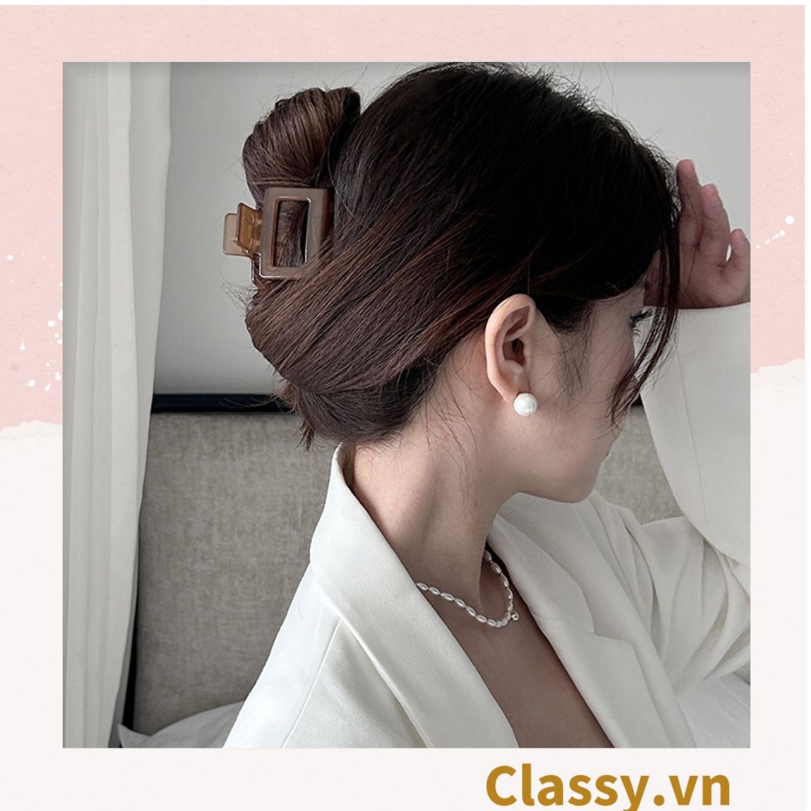 Kẹp tóc càng cua Hàn Quốc trong suốt nhiều màu phong cách trẻ trung hiện đại PK1003