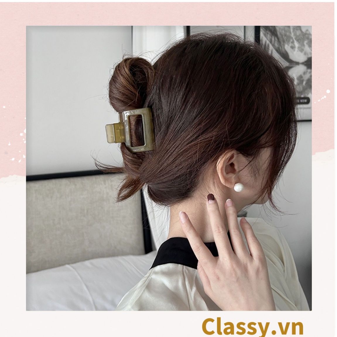 Kẹp tóc càng cua Hàn Quốc trong suốt nhiều màu phong cách trẻ trung hiện đại PK1003