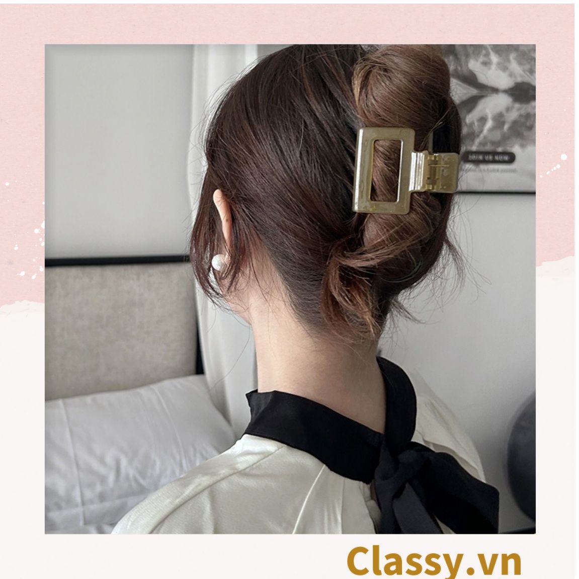 Kẹp tóc càng cua Hàn Quốc trong suốt nhiều màu phong cách trẻ trung hiện đại PK1003